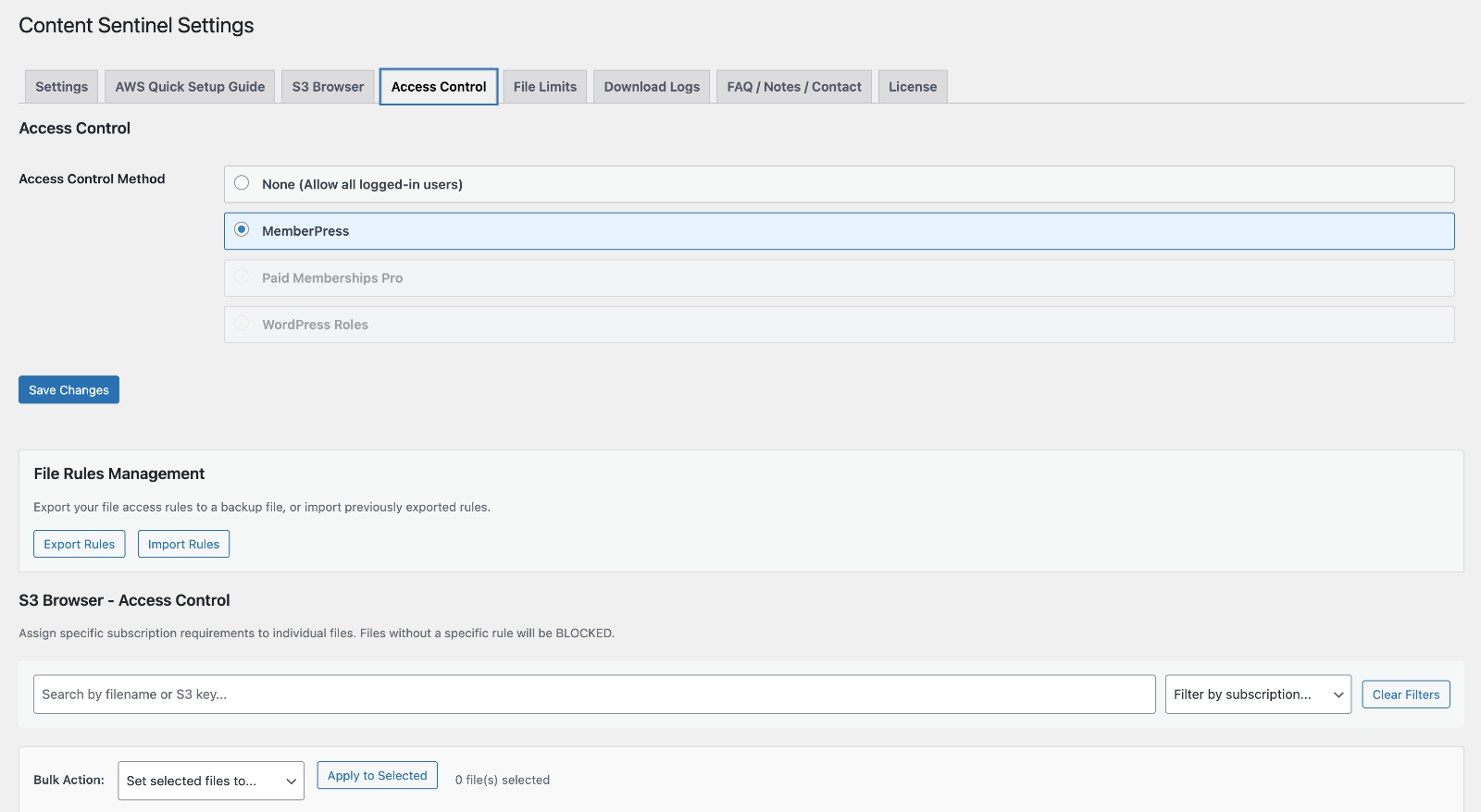 Access Control Rules